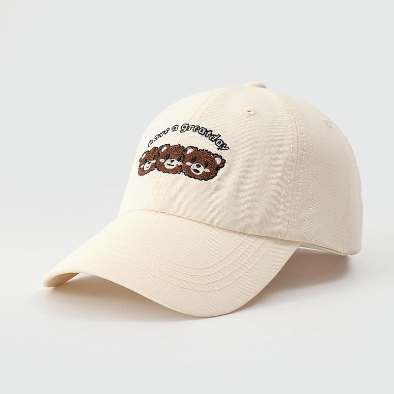 New Cartoon Bear Embroidered Baseball Cap With Sun Protection For Spring And Summer Wear
