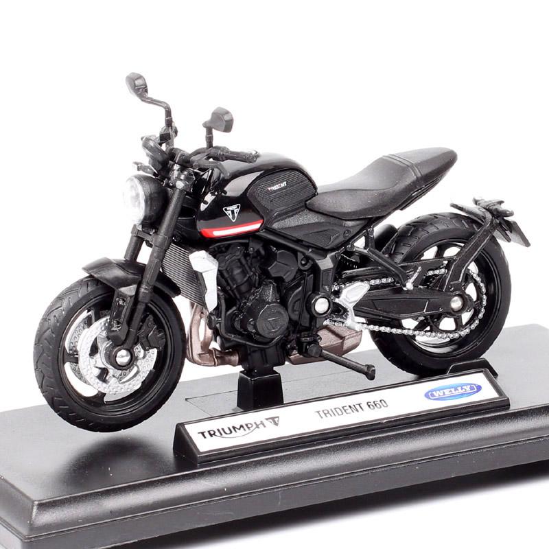 

1/18 Small Scale 2021 Triumph Trident 660 Motorcycle Diecast Bike Toy Model Vehicles Moto Welly Collectibles Gifts Black