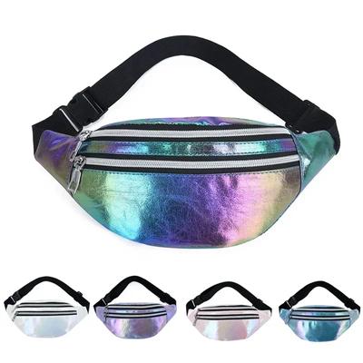 Neue holografische Bauchtasche Hologramm Gürteltasche Laser PU Strand Reise Banane Hüfttasche Gesäß Reißverschluss Gürteltaschen Damen Gürteltasche für Mädchen