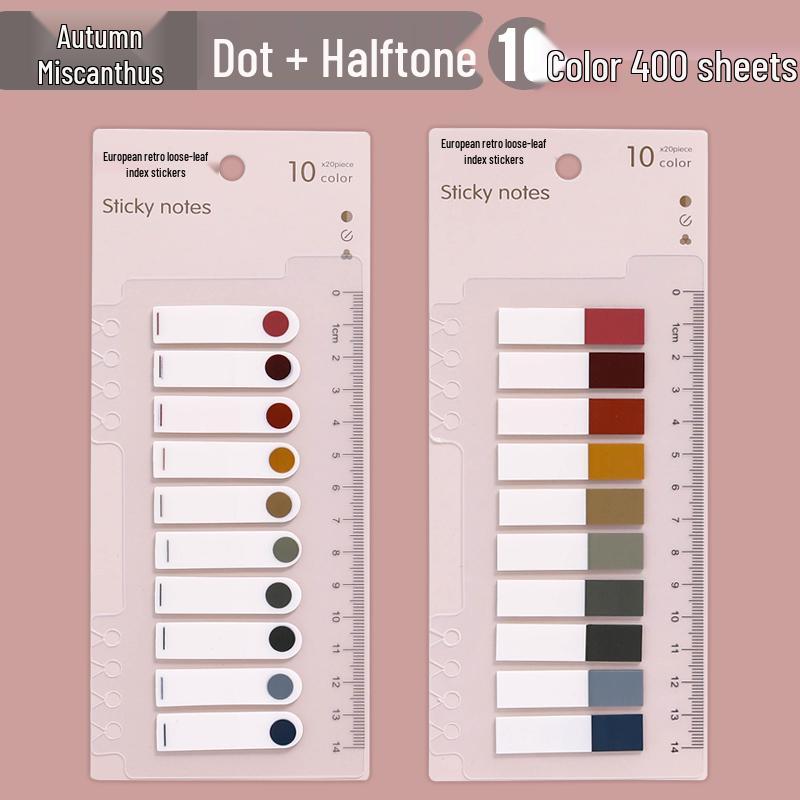 Retro Morandi Sticky Notes: Tearable Index Stickers & Colored Bookmarks for Students