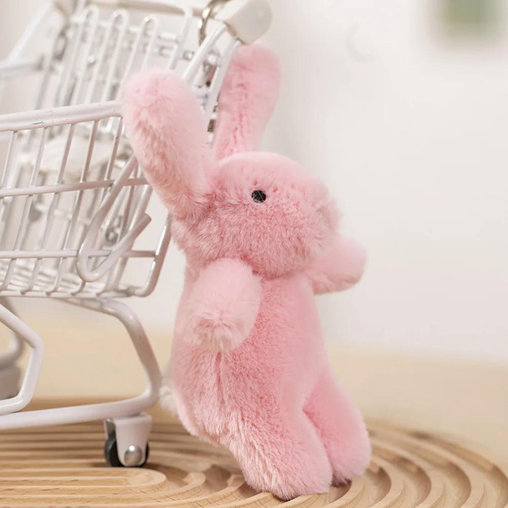 Cute Cartoon Bunny Plush Doll Keychain Girl Ragdoll Backpack Decoration Pendant Gift