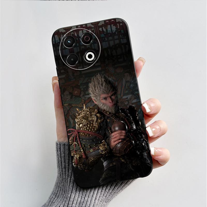 For Tecno Spark 30 Pro Case Black Myth Wukong Painted Phone Cases For Tecno Spark 30Pro 4G KL7 Back Cover Soft Slim TPU Fundas