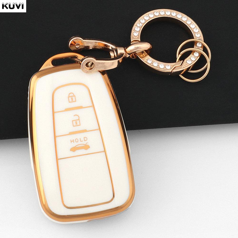 2 3 Button Tpu Car Key Case Cover Shell For Toyota Prius Camry Corolla Chr C-Hr Rav4 Land Cruiser Prado Fob Keychain Accessories