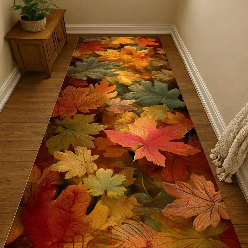 Autumn Leaves Runner Rug Kitchen Island Terrace Living Room Corridor Outdoor Porch Carpet Home Decoration Rug