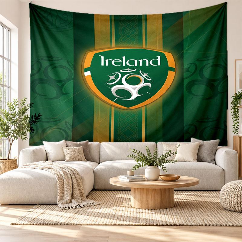 Ireland Rugby Wall Tapestry, Soft Fabric Wall Hanging, Decorative Backdrop For Bedroom Home Wall Art