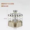 Yingbai Modern 5-Piece Rotating Glass Spice Jar Set with 3-Tier Rack