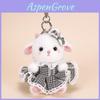 Plush Sheep Keychain With Bow And Lace Dress For Bag Decor And Gift