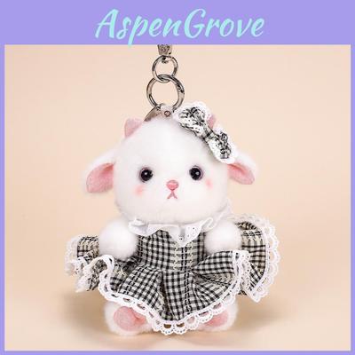 Plush Sheep Keychain With Bow And Lace Dress For Bag Decor And Gift