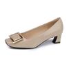 Grape mother summer new shallow single shoes women wear high-end square head high heels 2025 French fashion women's shoes