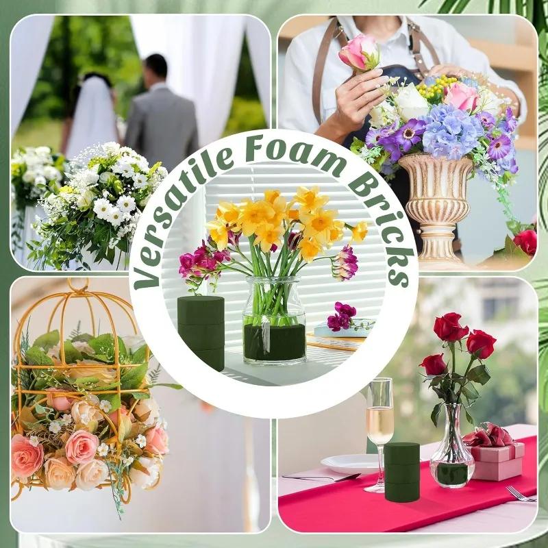 Round Floral Foam Blocks DIY Absorbent Floral Foam Brick Wet Dry Florist Sponge Bricks Garden Flower Mud Absorb Water Foam Block
