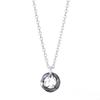 THE KISS Disney Mickey Pair Necklace 50cm DI-SN729CZ - Silver 925 Two-Tone Matching Set for Couples with Stone Accent & Gift Box