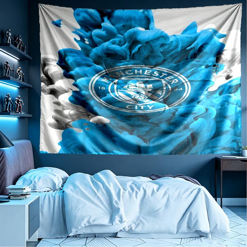 Football team City FC Print Tapestry, Lightweight Wall Hanging, for Bedroom, Dorm, Living Room, Home Art Decor - Birthday Christmas Gift for Friends