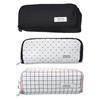 Large Pencil Case Canvas Makeup Bag with Zipper Multiple Compartments Pencil Pouch Lightweight Pencil Organizer