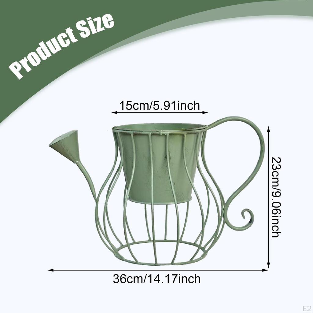 Gießkannenförmiger Blumentopf Übertopf Niedlich Metall Vielseitiger Pflanzenbehälter Eisen Pflanzgefäß