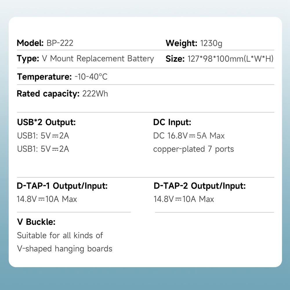 Batteri för Broadcast Video Camcorder för Sony HDCAM, XDCAM, digitala biokameror, DSLR BMPCC 4K, LED-ljus, monitor och andra videokameror
