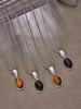 Fashion Agate Pendant Adjustable Long Sweater Chain - Simple Stainless Steel Design