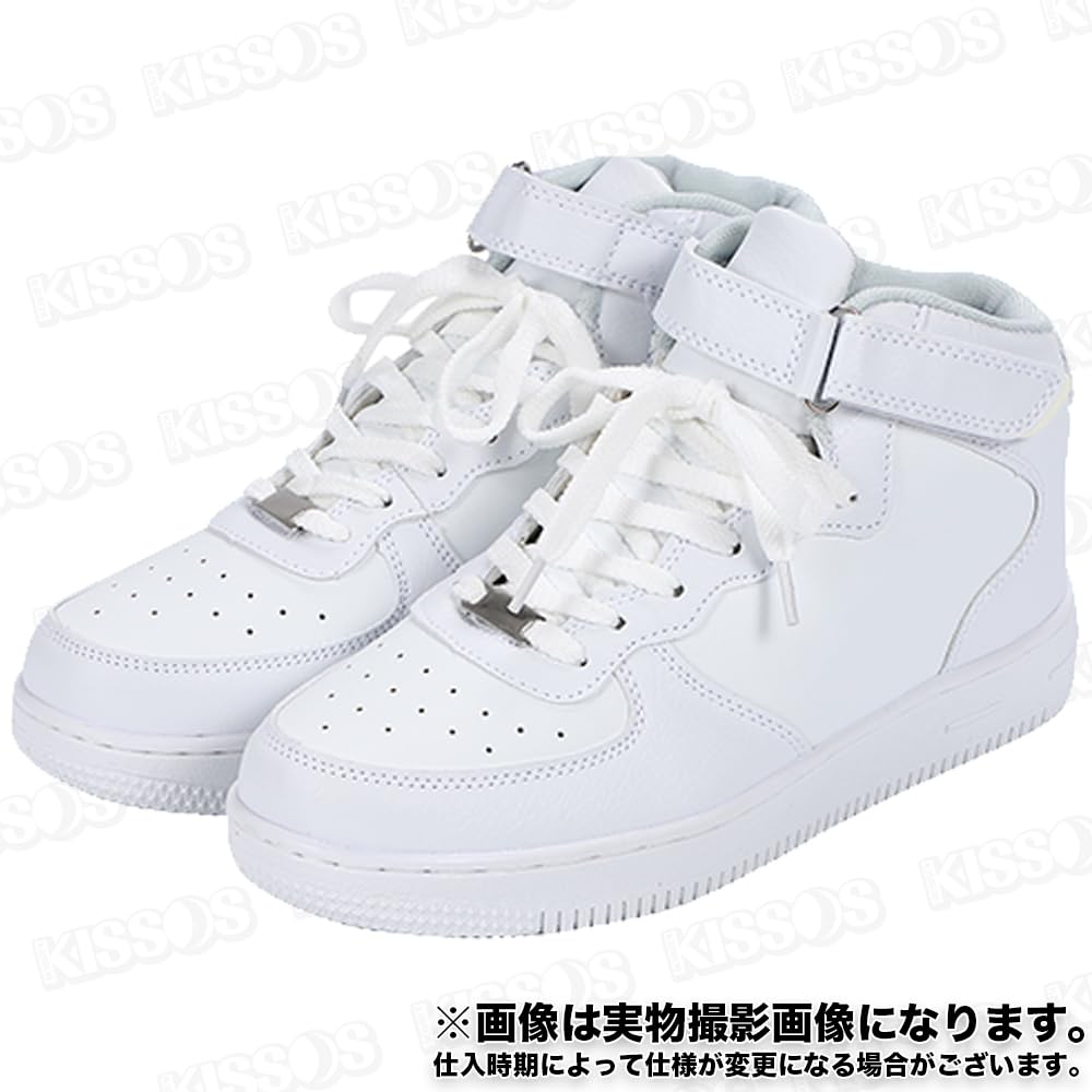 KISSOS Men's High-Top Platform Sneakers for Dance, Sports, Casual, Leisure, and Streetwear (White, Japanese Shoe Size, Adult, Numeric, 26.0 Cm)