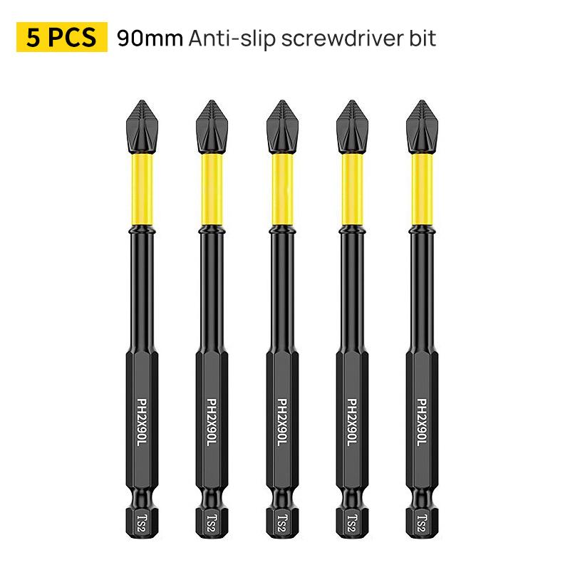 Non-Slip Impact Batch Head Strong Magnetic Cross High Torque Hardness Screw 25/50/65/70/90mm Waterproof Ph2 Screwdriver Bits Set
