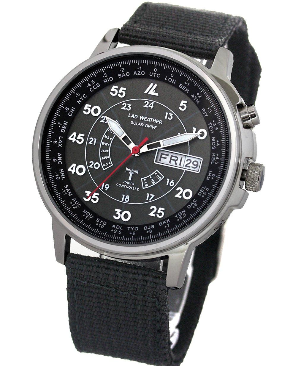 

[Rad Weather] Радиочасы на солнечных батареях мужские 100 м водонепроницаемые часы lad017 (черный)