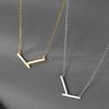 Geometric Irregular V-shaped Necklace Women's Senior Design Sense Niche Simple Clavicle Chain Versatile Temperament Internet celebrity accessories
