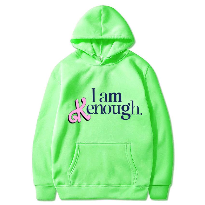 2025 new I Am Kenough letter print hooded loose sweater men's and women's hooded sweater