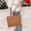 Large Capacity Solid Color Handbag Anti-splash Water French Underarm Bag Soft PU Tote Bag  Party