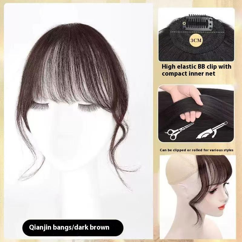 Synthetic Fake Bangs Hairpiece Clip Air Bang Extension Natural Heat Resistant For Women Daily Party