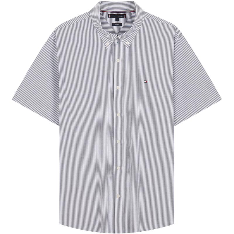 

Tommy Hilfiger Men s Lightweight Oxford Stripe Short Sleeve Shirt M