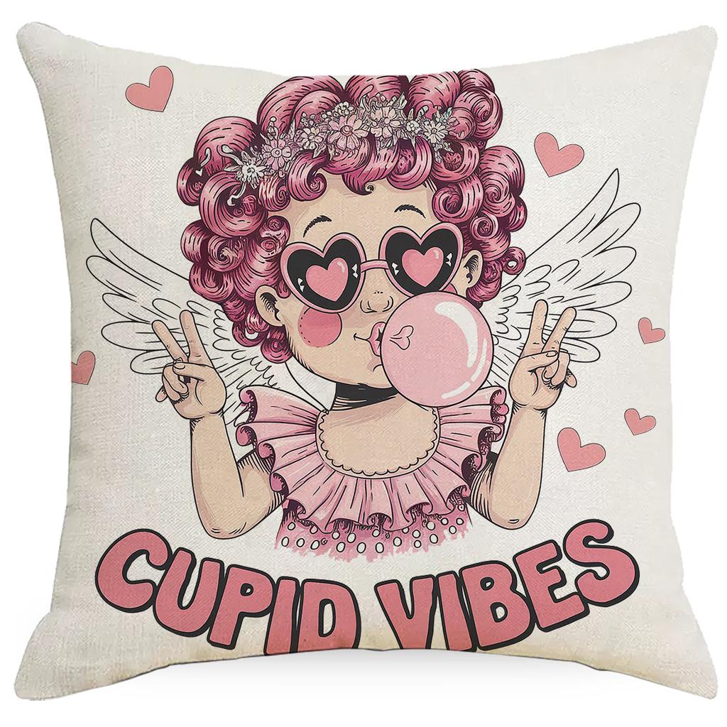 Nowa Poszewka na Poduszkę Walentynkową Anioł Skrzydła Miłości Nadruk Dekoracja Świąteczna Poszewka na Poduszkę Sofa