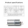 Motore Geared JGA25-370 Motore DC 6V 12V motore elettrico con ingranaggi alta coppia 12/27/58//282/625/1364rpm