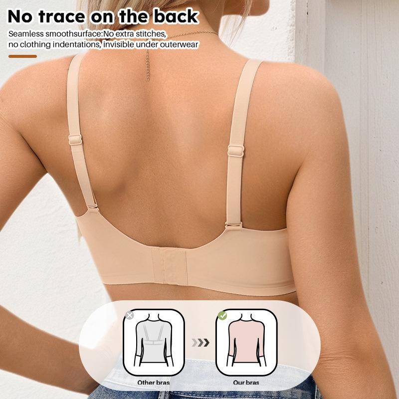 European Size Seamless Soft Support Bra for Women Gathered Lifting Anti-Sagging Intimates with Side Bust Coverage