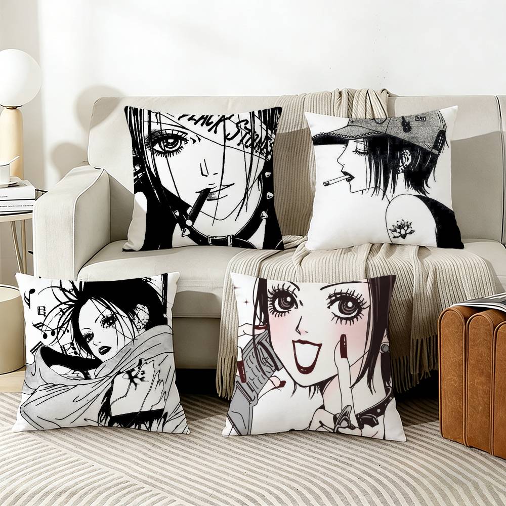 Japanese Classic Anime N-Na N-Na Pillow Case Living Room Sofa Cushion Cover Suitable For Home Bedroom Room Decoration