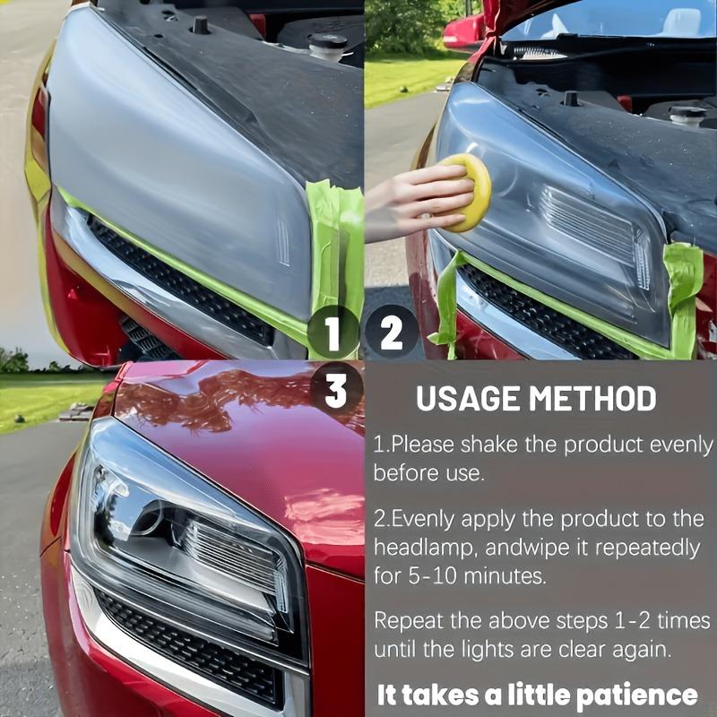 Headlight Restoration Fluid, Remove Oxidation & Dirt, Car Headlight Renewal Polish, Lens Cleaner & Restorer