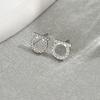 Simple Smooth / Shiny Crystal Small Stud Earrings Silver/Gold Color Tiny Posting Earrings Women's Minimalist Luxury Jewelry