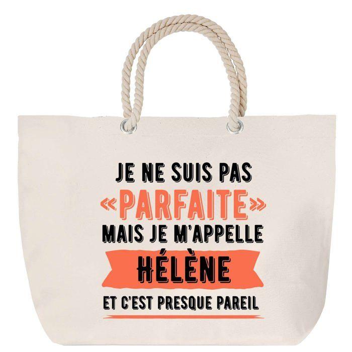 Sac de plage - PLANETEE - Hélène - Anse corde - Grand format - Personnalisable (prénom)