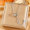 Exquisite 18K Gold-Plated Titanium Steel Necklace - Women's Clavicle Chain Jewelry, Fade-Resistant