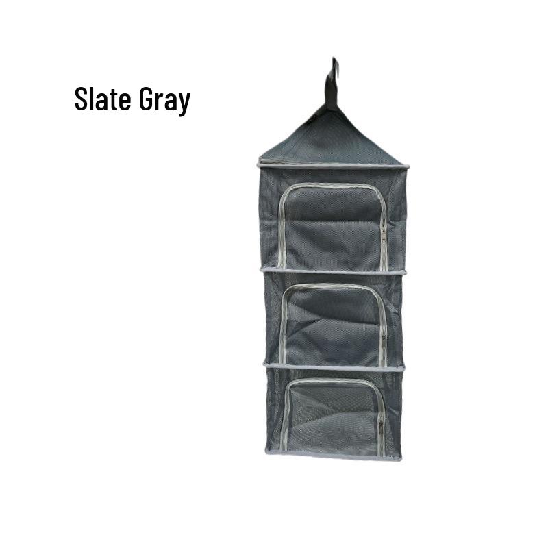 Four-Layer Outdoor Folding Drying Rack for Cutlery, Fruit, and Vegetables with Mosquito-Proof Hanging Net
