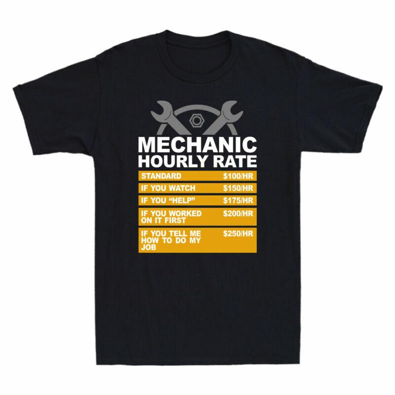 Humor Shirt T-Shirt Vintage Mechanic Gift Funny Hourly Rate Cotton Men s Unisex T-Shirt S