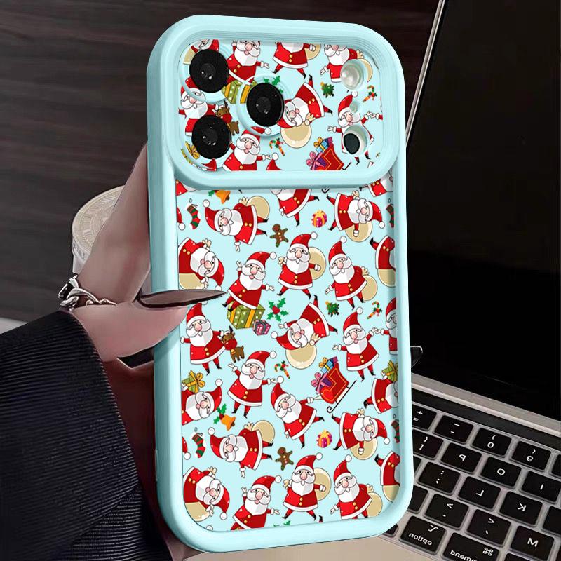 Cartoon Santa Claus Pattern Case For iPhone 17 Air 16e 16 15 14 Pro Max 13 17 Pro Max 17 Pro 17 Shockproof Soft TPU Silicone Phone Cover Funda