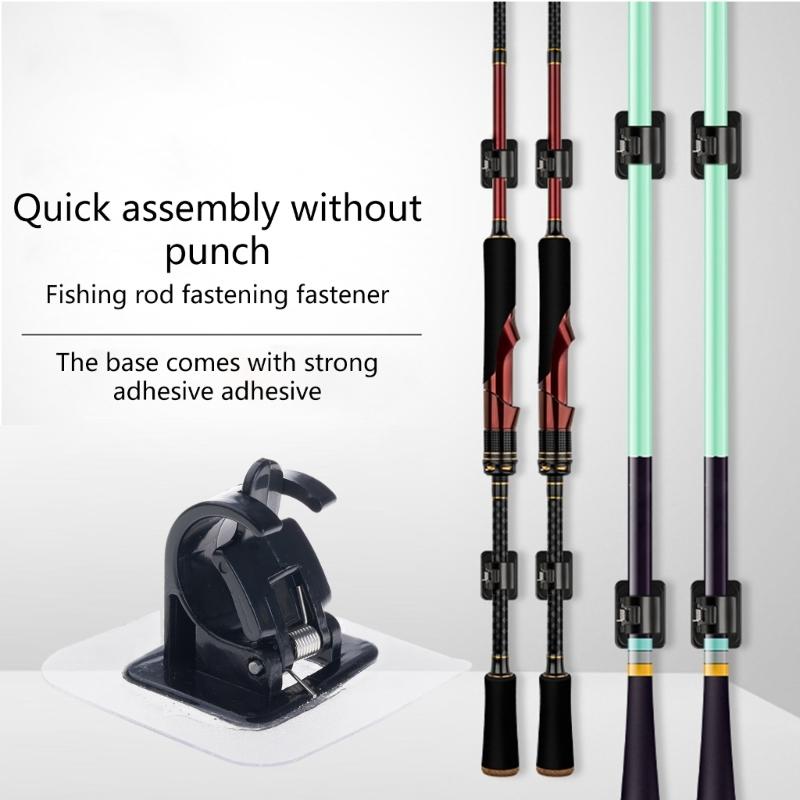 10pcs Fish Rod Organizers Buckle Wall Mounted Fishing Poles Clamp Rods Clips Space Saving Holder Fishing Accessories