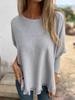 Oversized Long Sleeve Knit Top with Floral Lace Trim for Women - Autumn Winter