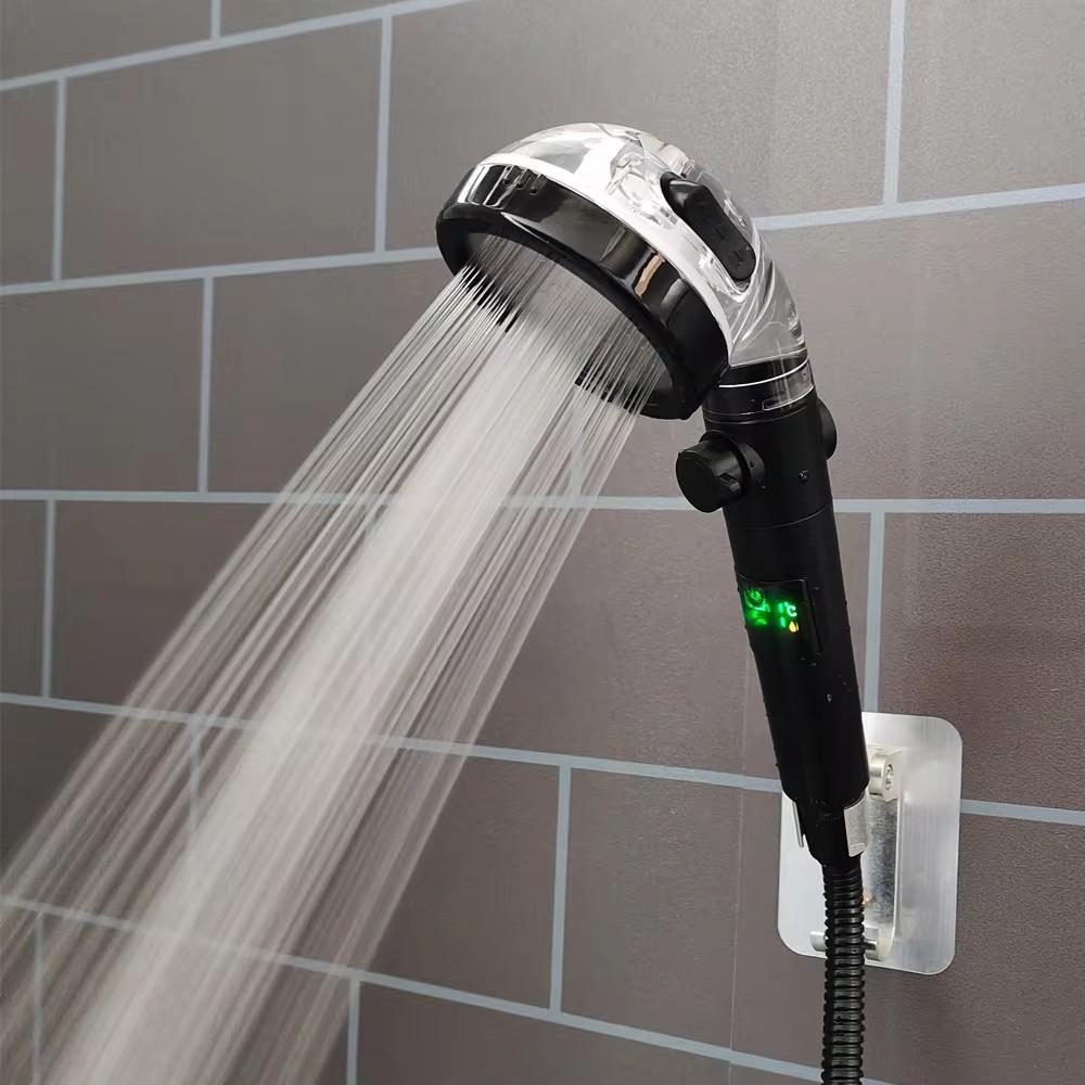 LED Digital Temperature Display Shower Head 3 Modes Large Flow Spray High Pressure Rainfall Shower Faucet Bathroom Accessories