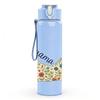 1PC Floral Cat Mama Letter Art 750ml Color Plastic Sports Water Bottle Leakproof Flip Straw Lid Suitable for Sports Office Home Use