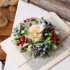 22cm Candle Decoration Cute Mini Wreath Home Decor Simulated Berries Multifunctional Christmas Decor Elegant Christmas