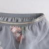 Qooth Women Embroidery Flower Tulle Gauze Skirt Elegant Sweet Midi Floral Mesh Skirt For All Season QT2185