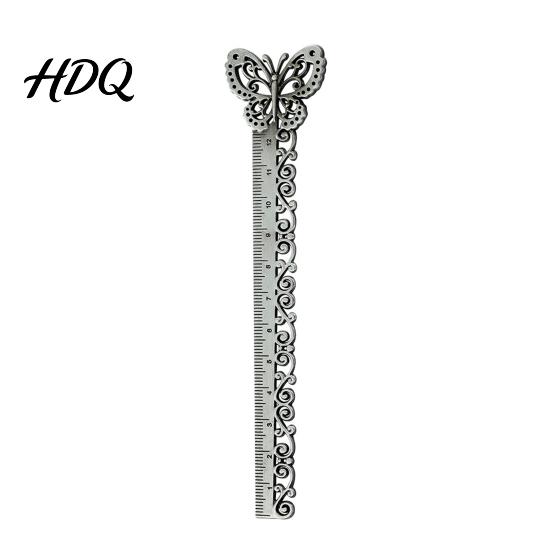 Classical Charm Bookmark Butterfly Ginkgo Ruler 2 in 1 Metal Measuring Page