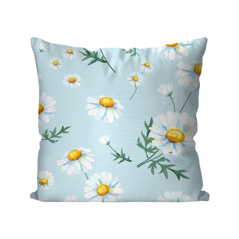 1pc Daisy Fresh Style Pillow Case Square Pillow Bedroom Sofa Leisure Comfort Cushion Car Living Room Home Decoration 40X40