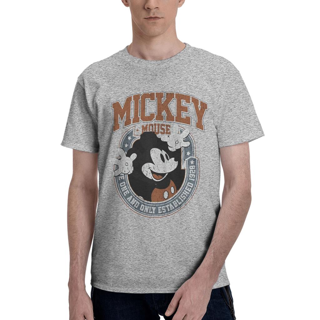 Disney Mickey Mouse Men's Casual Cartoon Print Short Sleeve T-Shirt Men Women T Shirt Cotton Tee Parent-Child Clothing 100-4XL