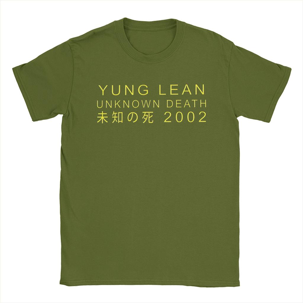 Yung Lean Unknown Death 2002 Gelbe T-Shirts Herren Baumwolle Vintage T-Shirts Rundhals Album Tour T-Shirt Kurzarm Kleidung Übergröße