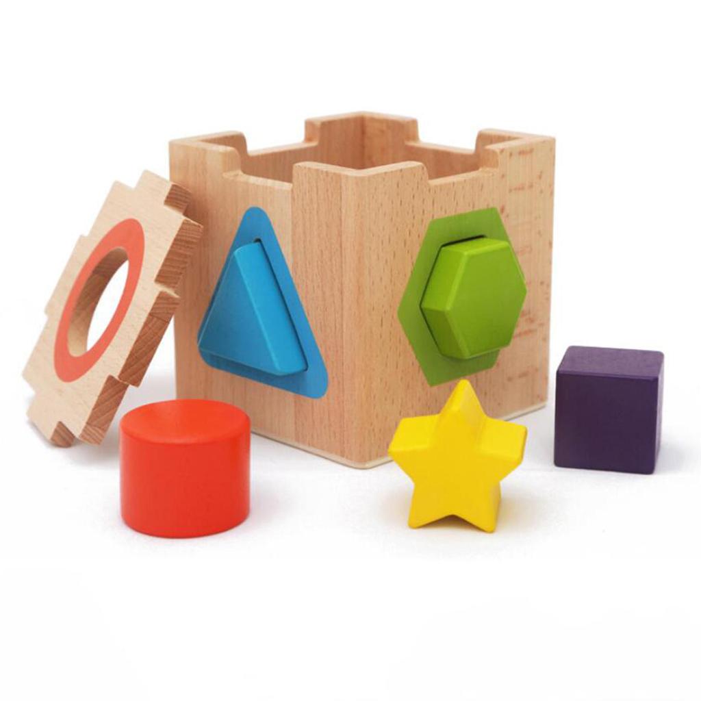 3Pcs/Set Wood Geometric Building Block Paired Stacking Kids Educational ...